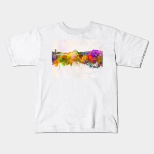 Coimbra skyline in watercolor background Kids T-Shirt